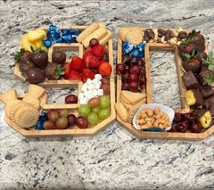 Kosmeey 15.8 Bamboo Wooden Number Charcuterie Board Fillable Number 1 Serving
