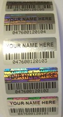 100 BCc Custom Print BARCODE Security Hologram Tamper Evident Label Stickers