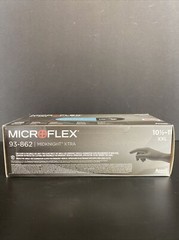 Ansell Nitrile Gloves 2X Large Black Long Cuff 10 Boxes of 100 Gloves Each