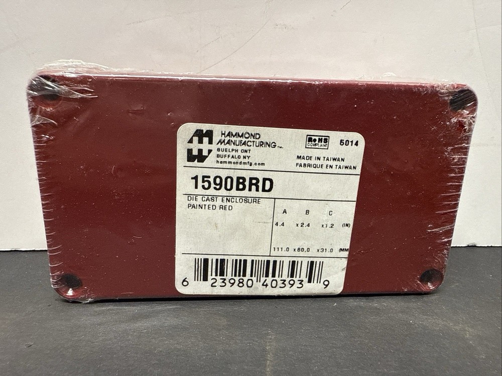 Hammond 1590BRD Aluminium ‘Stomp Box’ Enclosure Red (111 x 60 x 31mm)
