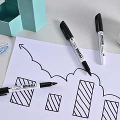 SMELHA Permanent Markers, 100 Pack Black Permanent Marker Pens, Black Permanent