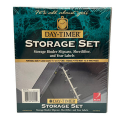 Day-Timer Storage Binder w/ Slipcase #89155 Portable Size Gray New Sealed