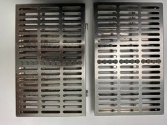 Pair of HU FRIEDY 12 Instruments Cassette Grey 6.5″ x 10.5″ x 1.25″ IM8120