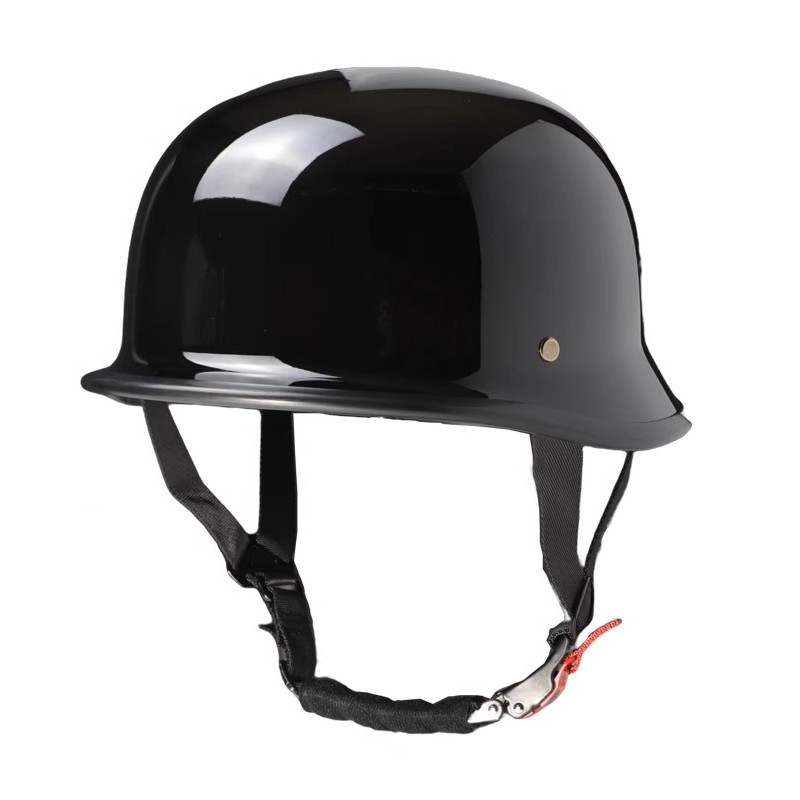 German Novelty Shiny Black Motorcycle Half Helmet Cruiser Biker S,M,L,XL,XXL