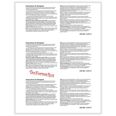 2025 IRS Tax Form 1099-NEC Laser 12 recipients+(2)1096 #N6103 – 3UP 4pt NO Env