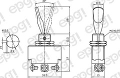 1 PIECE SPDT C/OFF ON/OFF/ON HD BAT HANDLE TOGGLE SWITCH 15A-125V # 66-1822-1PK