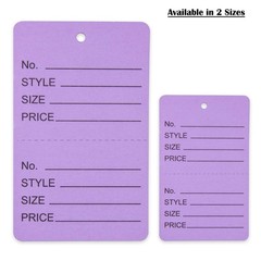 500 Qty Unstrung Colored Price/Receipt Tags w/Easy-Tear Stub