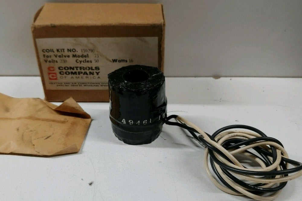 NEW OLD STOCK! CONTROLS COMPANY 230V 16W COIL KIT FOR VALVE 73 159290