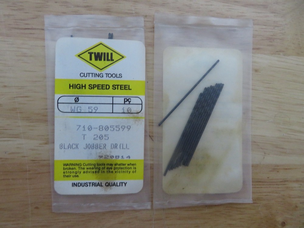 10 pcs TWILL Wire Gauge Number #59 Jobber Length Black Oxide Twist Drills BRAZIL