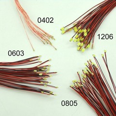 Pre-Soldered Micro Litz Wired Leads SMD LED 0402 0603 0805 1206 For Model Train