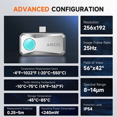 Thermal Imaging Camera IR Resolution 256X192 25Hz Frame Rate Android USB-Type-C