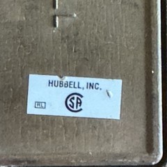 Hubbell S3920 Brass Floor Outlet Cover Plate 3×5 NOS Industrial