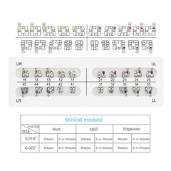 100Packs AZDENT Dental Orthodontic Bracket Braces Mini Roth Slot.022 Hooks 3-4-5