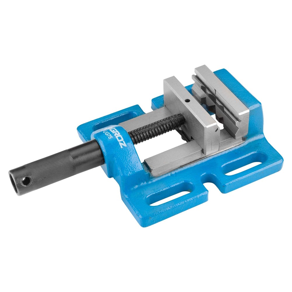 Groz 35120 3″ Uni-Grip Drill Press Vise, Blue, Powder Coated 3.3/16″ Jaw Width