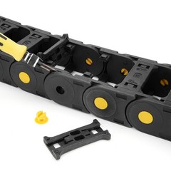 R55 25mmx57mmx1M Plastic Open Type Cable Wire Carrier Drag Chain for CNC Black