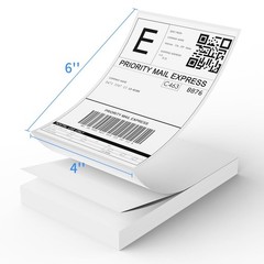 RONGTA 4×6 Thermal Labels, Fanfold Shipping 1 stack | 100 labels, White
