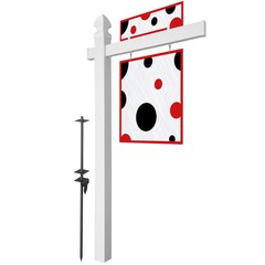 72″ x 36″ Real Estate Yard Sign Post with 2 Cap Options – Vinyl PVC – White