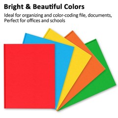 2 Pocket Folders with Prongs Heavy Duty Paper File Organizer 5 Pack