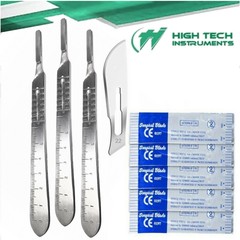 3 Brand New Scalpel Knife Handle #4 +30 Sterile Surgical Blades #22
