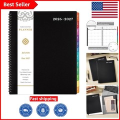 2026-2027 Monthly Calendar Planner: Unruled Pages with Colorful Tabs, 8.5″ x 11″