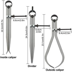 8″ Inch Spring Caliper Set of 3 Pieces 200mm – Inside Outside & Divider Set