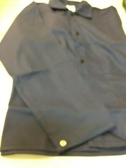 Lot of 2 Stanco Safety Flame Resistant Welding Jackets XL Navy Blue Cotton