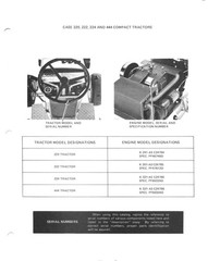 Tractor Service Parts Manual Fits 1978 Case 220 222 224 444 Compact Garden