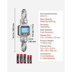 Uimoso Digital Crane Scale 6600 lbs/3000 kg Industrial Heavy-Duty Hanging Scale