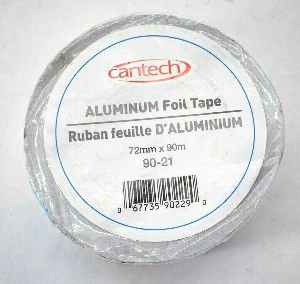 Cantech 90-21 Aluminum Silver Foil Tape Roll 2.83″ x 295′ 72mm x 90m