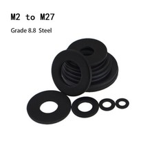 Flat Washers Black Grade 8.8 Washer Metric M2 M2.5 M3 M4 M5 M6 M8 M10 M14 – M27