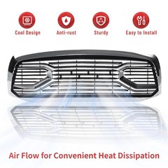 2006-2008 Ram 1500 Front Grille Horizontal ABS Big Horn w/o Light Chrome