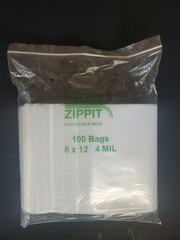 100 6 x 12 4MIL QSPAC Reclosable Zippit Zip Seal Lock Top Reloc Clear Bags 4 Mil