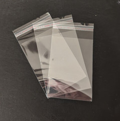 100 Resealable Cellophane Self Adhesive Bags – Clear Seal Cello Plastic bags OPP
