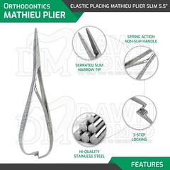 Orthodontic Mathieu Slim Line Needle Holder Forceps Ligature Pliers Narrow Tip