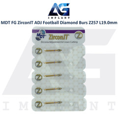 MDT Dental FG ZirconIT ADJ Football Diamond Coated Bur Z257 L19.0mm Ø2.3mmX5.0mm