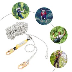 Anti-ratcheting Lifeline Lanyard Fall Arrester Protection+hook Rope Equip 100ft