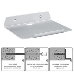 8”W x 6.3”D Small Floating Metal Wall Shelf,Deep Floating Shelves for Speak…