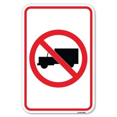 No Truck Symbol Heavy Gauge Aluminum Parking Sign Rust Proof