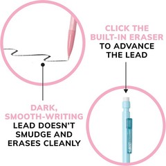 24 Count 0.7mm Xtra Smooth Pastel Mechanical Pencils No.2 Lead for School Office