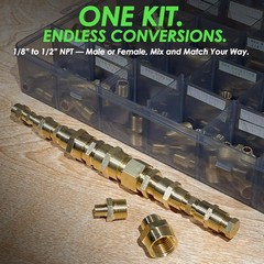 137PCS Brass Pipe Fittings Assortment Kit NPT Extension Adapter,Reducer Bushing,
