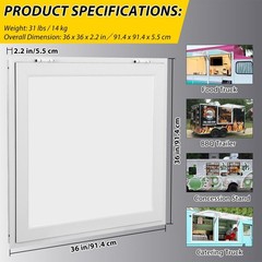 Concession Trailer Serving Window 36″ x 36″ 60″ x 36″ Food Truck Service Window