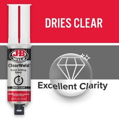 J-B Weld 50112 5 Minute Epoxy Syringe, Clear, 25ml Fast-Setting