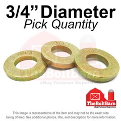 3/4″ SAE Extra Thick Flat Washers Grade 8 Steel Zinc Yellow (Pick Quantity)