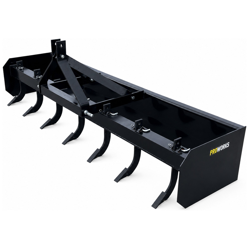 PROWORKS 96″ Box Blade 3 Point Hitch Tractor Scraper Grader 8 FT USA 7 Ripper