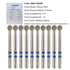 Zirconia Diamond Burs Egg Football 368 Ball Round End Taper 850 FG High Speed