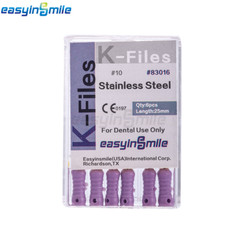 10Pks Easyinsmile Dental Endodontic K File Hand Use Root Canal File #15-40/45-80