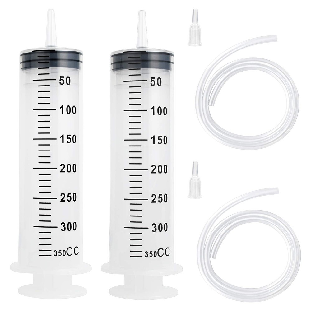 2 Pack 300/350ml Syringes, Extra Large Plastic Syringe with 40inch Plastic Tu…