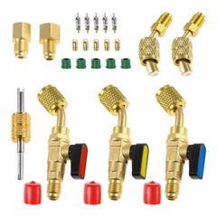 Air Conditioner Angled Ball Valve Adapter Kit for R410A R134A R12 R22 AC HVAC