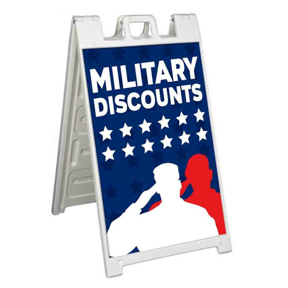 MILITARY DISCOUNTS Signicade 24×36 Aframe Sidewalk Sign Banner Decal REDUCTION