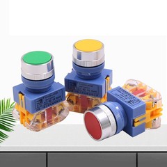 Push Switch Button Momentary/Latching Flat Button Red Green Yellow Black White